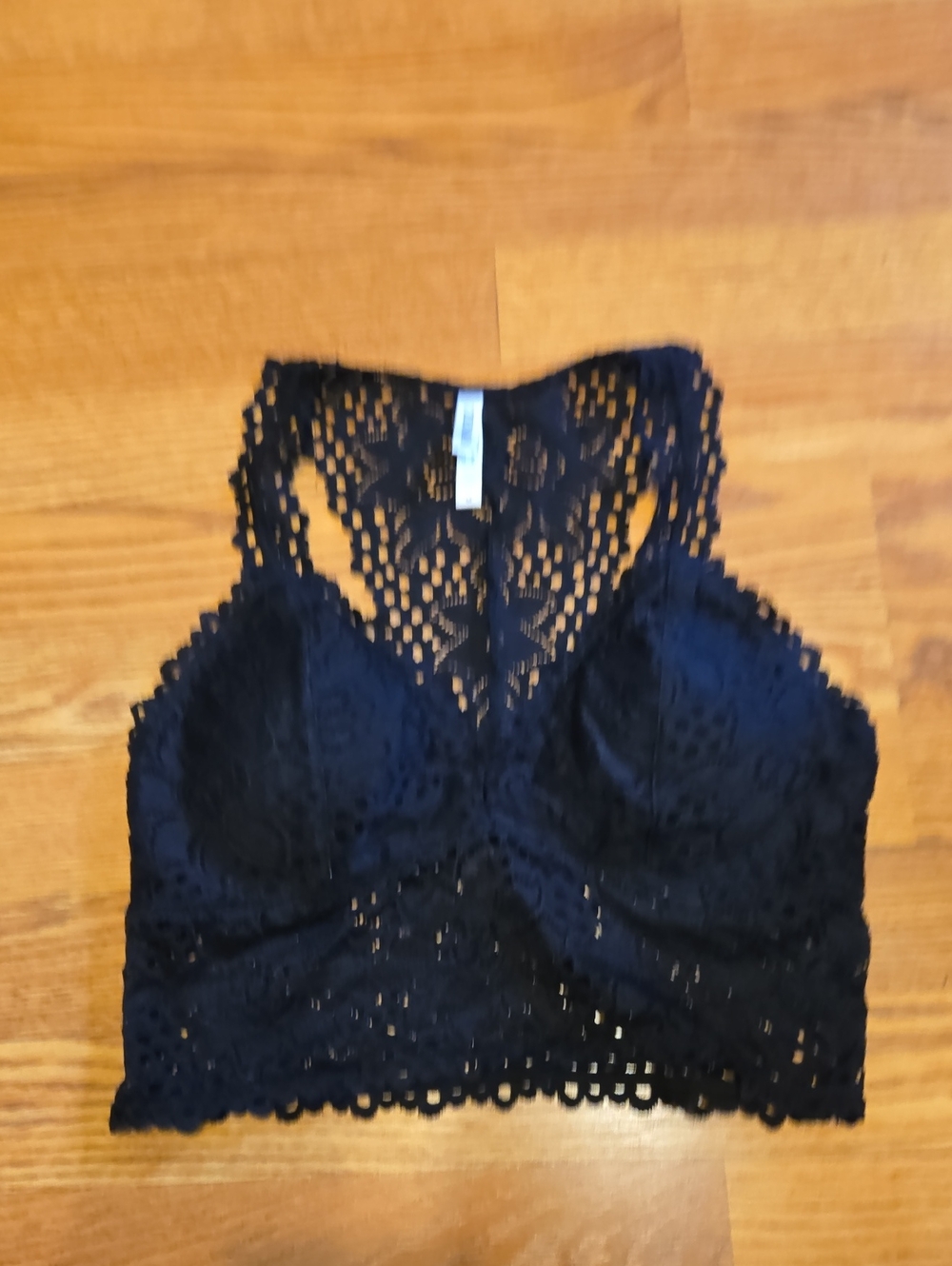 Zenana Outfitters Black Crochet Racerback Bralette
